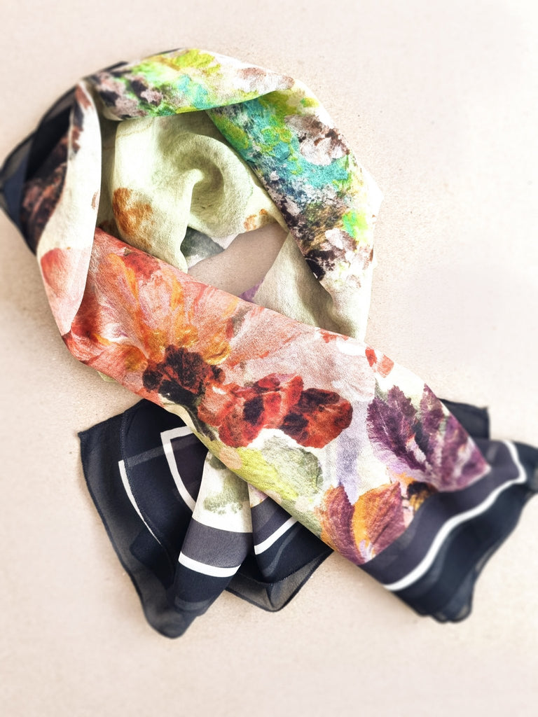 Away with the Hummingbird Florals Silk Scarf - Uncommon Florals