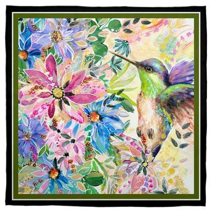 Ferdie the Floral Bird Silk Scarf - Uncommon Florals
