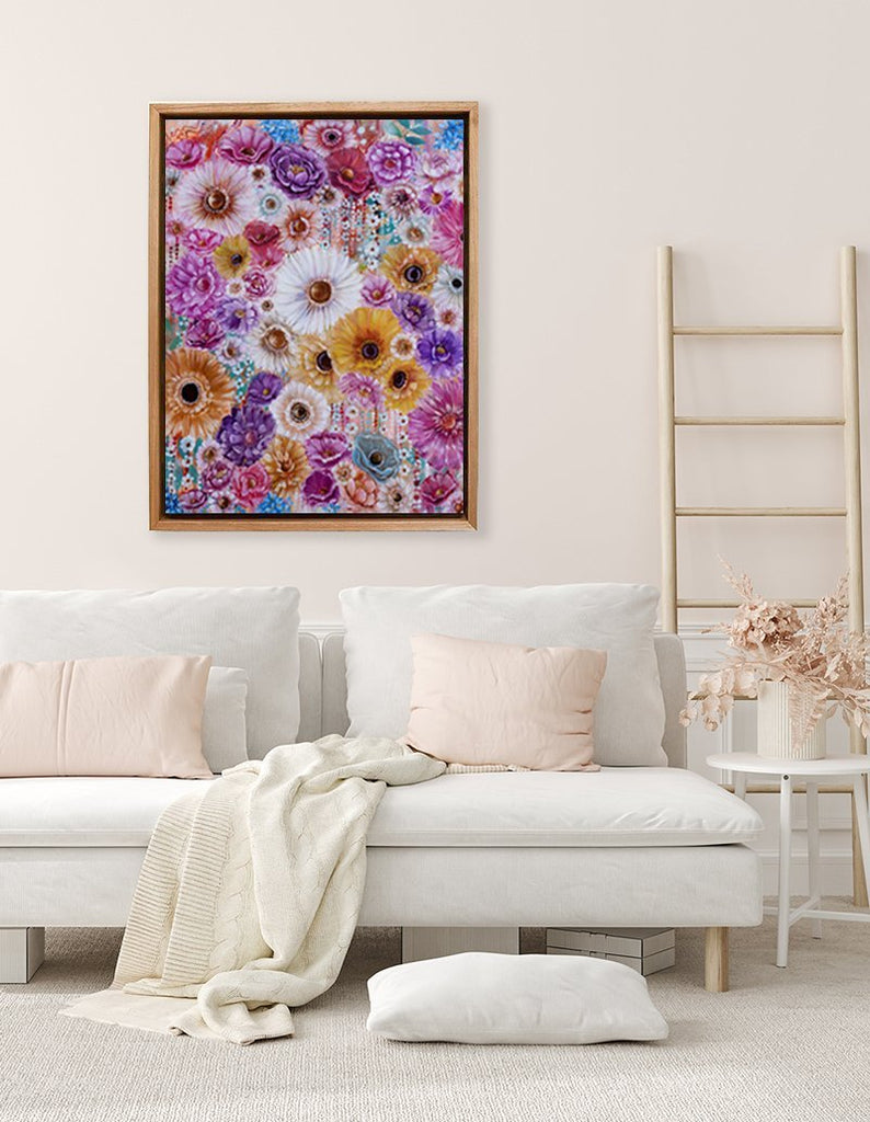 My Florals are Jubilant Framed Canvas Print - Uncommon Florals