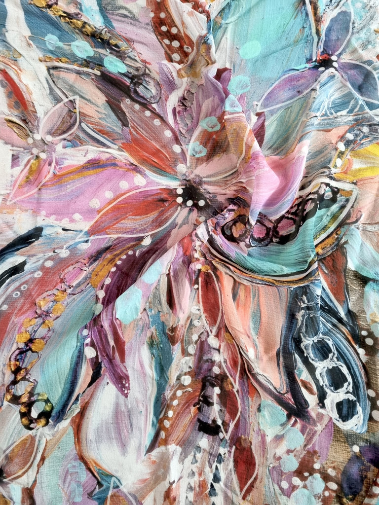 The Baby Floral Blues Silk Scarf - Uncommon Florals