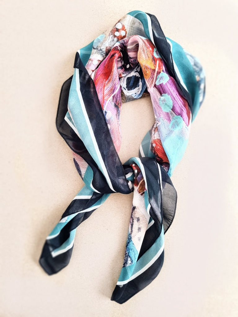 The Baby Floral Blues Silk Scarf - Uncommon Florals