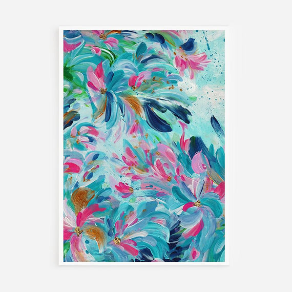 The Graceful Blue Florals I